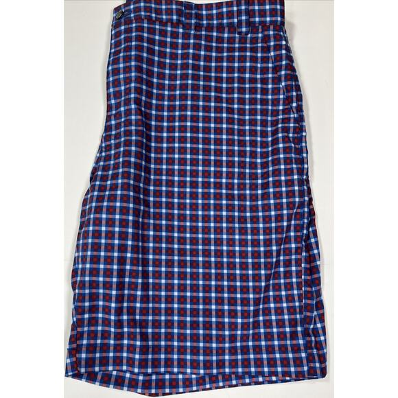 Callaway Red/ Blue Plaid Flat Front Golf Mens 40x10 Performance Shorts - Picture 4 of 4
